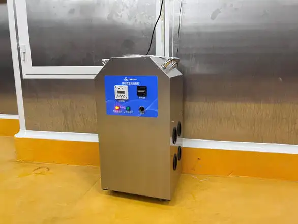 佛山顺德食品厂40G移动式臭氧机用于空间消毒_